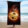 Ball Serisi 3D Baskı Plaj Havlusu 150*75cm Mikrofiber Beyzbol Voleybol Basketbol Futbol Futbol Spor Plajı Havlusu