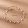 Anklets 1pc retro natursten färgglad kristall anklet multicolor bohemian enkel anklet armband kvinnor sommar strand fothow smycken g220519