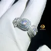 Hotsale uomini hip hop anelli 925 gioielli in argento sterling vvs anello di diamanti moissanite con certificato gra