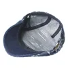 Kvinnors basker blommorduk denim toppade keps kinesisk stil retro newboy caps reser solfast framåt hatt casquette sunhat