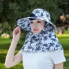 Brede rand hoeden vrouwen fietsen zon hoed met ventilator anti-uv buitenshuis zonnebrandcrème oplaadbare elektrische tuin werk vissen nek sjaal