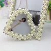 Frames and Mouldings 3inch Heart Shaped Pearl Picture Frame Desktop Table Small Photo Holder for Wedding Party Favor Gift