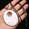 Pendanthalsband 4st Natural Shell White Alloy Egg Necklace för smycken Making Diy Accessories Charm Wedding Party 45x55mm