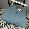 Womens Designer Loewee Womens Skirts Denim with Belted High Waist Split Mini Demin Skirt for Woman Summer Korean Jeans Ladies Blue loewe 8117