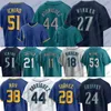 Julio Rodriguez Baseball Jersey Mariners Ken Griffey Settles Jarred Kelenic Ichiro Suzuki Luis Castillo Jarred Kelenic Eugenio Suarez Paul Sewald Winker Ray