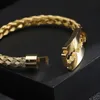 Fashion personalized Gold Bracelets Men's Jewelry chain 18k solid gold fill Hip Hop woven chain blade men's bracelet