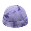 Berets 2023 Wool Hat Male Personality Tie-dye Craft Autumn And Winter Knitted Hip Hop Street