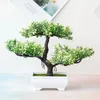 Decorative Flowers & Wreaths 1Set Artificial Bonsai Small Tree Pot Plastic Fake Plant Potted Ornaments For Home Office Table Garden Decorati