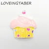 Halsketten (Farbe zuerst wählen) Neueste 42mm*40mm 10 teile/los Alle Emaille Silbrig Bunte Cupcake Anhänger Für Kinder Schmuck Machen