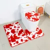 Siège de toilette couvre lait de vache imprimé tapis de salle de bain 3 pièces ensemble U Type anti-dérapant absorbant pied bain tapis décoration de la maison