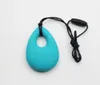 Necklaces New items Teardrop Silicone teether pendant Necklace with 80CM long for baby chew