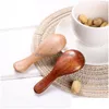 Cucharas Mini Wood Connt Scoop Cubiertos Café Té Azúcar Sal Utensilios de cocina de madera Drop Delivery Home Garden Dining Bar Dh6H4