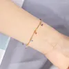 Braccialetti con ciondoli 2023 Bracciale a catena circolare geometrico semplice per donna regalo di amicizia in acciaio inossidabile con ciondolo cuore moda coreana