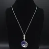 Pendant Necklaces 2023 Peacock Stainless Steel Natural Stone Long For Women Silver Color Necklace Chain Jewelry Cadenas Mujer N20292