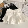 Röcke Kinder Mädchen Schwarz Weiß Kuchen 2023 Ankunft Frühling Sommer Doppelschicht Baumwolle Kinder Casual Elastische Taille Rock 230520