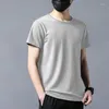 T-shirt da uomo Estate Uomo T-shirt manica corta Seta ghiaccio Traspirante e ad asciugatura rapida Top sottili Abbigliamento uomo Camicetta Streetwear