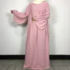 Vêtements ethniques Robe de prière en crêpe Robe longue moderne et élégante de haute qualité EID Ramadan Moderne Abaya Poignets élastiques Vêtements musulmans pour femmes islamiques 230520