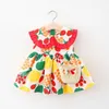 Mädchen Kleider 2 Stück Sommer Kinder Kleidung 2023 Baby Mädchen Koreanische Nette Ärmellose Baumwolle Blumen Kleid Tasche Geboren Kleidung BC014