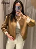 Men Jackets Moda Bombardeira Mulheres Elegante o Pescoço de Manga Longa Chaques Chaques Ladies 2023 Spring Casual Female Short Streetwear 230522