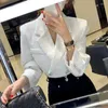 Женские куртки Корея Винтаж черный твидовый шорт -коттед