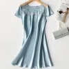 Kvinnors sömnkläder Silkeslen Satin Kvinnor Nattad överdimensionerad Casual Nightdress Summer Sleep Shirt Sexig Nightshirt Kvinnlig hemklänning