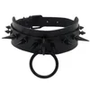 Choker Chokers Punk Spike Goth Halsband Kvinnor Hals Nacke Studded Rivet Black Pu Leather Men Necklace Chocker Bondage SMYELLT