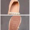 Athletic Shoes Children Princess Spring 2023 Autumn Fashion Toddler Girls Pearls Slip-On Party Elegant Flats Kids Leather