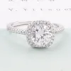 Cluster Rings Cute For Women 925 Silver Natural Diamond Wedding Engagement Promise Bridal Fine Jewelry Gemstone Luxury Gift Love