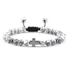 Pulsera cruzada Pulseras con cuentas Pulsera de piedra de cristal deportiva para hombres Regalo creativo