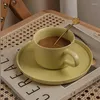 Koppar tefat cutelife ins nordisk vit liten keramisk kaffekopp med sked tefat frukost te vatten latte återanvändbar heminredning