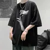 メンズTシャツユニセックスヒップホップパンクTシャツマンルースロックTシャツ面白い男性カジュアルフィンガープリント