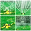 Watering Equipments Upgrade Automatic Lawn Sprinkler 360 graden Roterend irrigatiesysteem 2 Modus Water 4 Nozzle Yard Garden Leveringen 230522