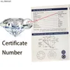 Anéis de banda aeaw 10ct 3ct 5ct ef redondo em ouro branco banhado Sier Moissanite Ring Diamond Teste de joalheria passou a mulher namorada presente J230522