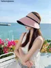 Sombrero de protección solar para mujer, protección UV para el verano de 2023, nuevo sombrero de parasol, sombrero de paja de ala grande, tapa hueca que bloquea la cara y sombrero pequeño para el sol