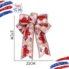 Décoration de fête USA Independence Day Bow Happy American Independence Day Cheer USA 4 juillet 2023 Party DIY US National Day Gift Bowknot Favor T230522