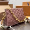 Moda Coussin MM PM Çanak Tasarımcı Çanta Crossbody Omuz Çantaları Gümüş Zincir Orijinal Deri Kabartmalı Çiçek Klasik Tote Kadın Debriyaj Tasarımcı Çanta