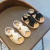 Sandalen Sommer Kleinkinder Mädchen Offene Spitze Weiche Strandschuhe für Crosstied Antisliperry Kinder Roman 230522