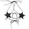 Bras Holography Pentagram Bantage Tops Tops Halter Backless Star Bra Bustier Hollow Out рукаворная одежда для женщин T230522