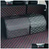 Organisateur De Voiture Sac De Rangement Coffre En Cuir Pu Boîte Pliante Pour La Plupart Des Voitures Suv Stockages Nourriture Boisson Avec Rangement Rangement Drop Delivery Mobi Dhfeb