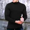 Męskie swetry Slim Solid Color Turtleeck Fashion Sweter Mens Autumn Long Rleeve ciepłe dzianin