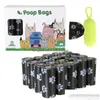 Outros suprimentos de cães bolsa de resíduos biodegradáveis ​​20 rolos animais de estimação cães cocô sacolas com dispensador entrega de gota home garden pet dhf0d