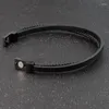 Bedelarmbanden jiayiqi dubbele laag gevlochten lederen armband voor mannen zwarte/bruine trendy mannelijke sieraden bangle eenvoudig design herencadeau