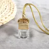 Autoshang vierkant 10 ml water kubus auto parfum fles auto hanger glazen fles ornament essentiële olie onder de botting