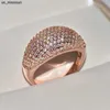 Band Rings Real 18K Gold Rings for Women Luxury Full Diamond Fine Jewelry Wedding Anniversary Party for Girliol Girliol Girliol Girlvän Bijoux Femme J0529