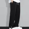 Herrbyxor #5081 svart vit grön vintage gaffel casual löst bredben streetwear pantalon homme byxor män baggy joggers