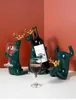 パーティー好のモダンアメリカンセラミックグリーンワインラックの装飾品かわいい鹿のガラスホルダークラフトギフトシンプル