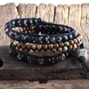 Charm armband rh mode boho smycken naturliga sten jaspers strängar pärlstav wrap bohemian droppe