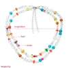 Chains Colorful Beaded Pearl Collar Clavicle Chain Fashion Mushroom Imitation Necklace For Women Vacation