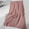 Skirts Mid Length Spring/summer Split Buttocks Short Skirt With Small Pink Half Slim Fitting Professional One-step