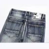 Nuovi pantaloni in cotone stampato da uomo punk estivo 2023 Fashion City Jeans semplici casual a vita media P230522